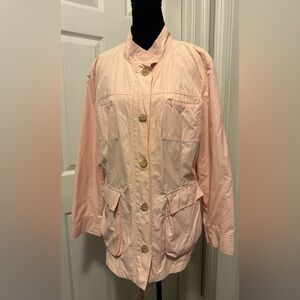 J Jill Pink Utility Jacket with Drawstring Waist